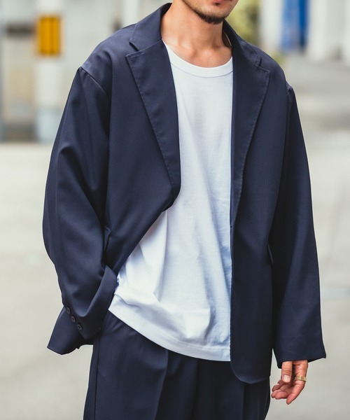 NULL（ヌル）の「【NULL】ポリ テーラードジャケット セットアップ対応