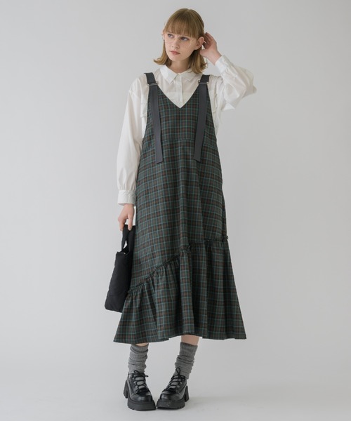 epa ジャンパースカート　jumper skirt Z-UP JUMPER SKIRT/ジップアップジャンパースカート（ワンピース