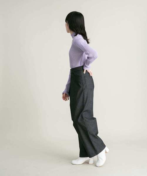 KBF（ケイビーエフ）の「illi　ランダムRIBハイネックニット（ニット/セーター・レディース・ベージュ/ライトグレー/ブルー/ブラック/ラベンダー・ONE）」の22枚目の写真
