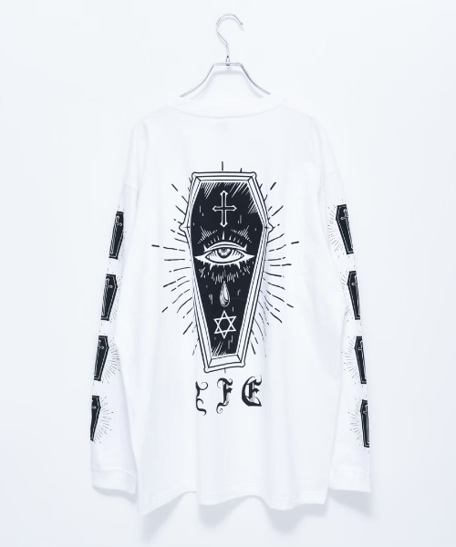 REFLEM(レフレム)の「『REFLEM/レフレム』コフィンプリントL/S Tee/ロングスリーブカットソー(Tシャツ/カットソー・レディース・ホワイト/ブラック・FREE)」の14枚目の写真