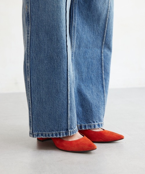 Chez toi（シェトワ）の「ピンタックワイドストレートデニム（デニムパンツ・レディース・サックスブルー/インディゴブルー・MEDIUM/SMALL）」の13枚目の写真