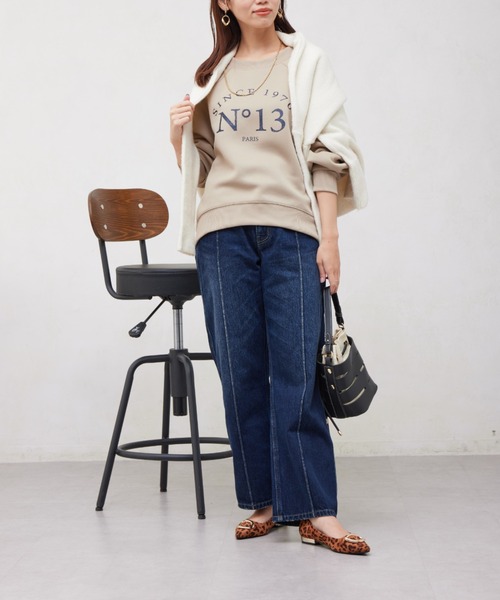 Chez toi（シェトワ）の「ピンタックワイドストレートデニム（デニムパンツ・レディース・サックスブルー/インディゴブルー・MEDIUM/SMALL）」の21枚目の写真