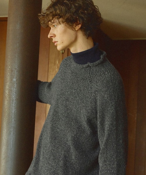 Bleme（ブレム）の「ミックスメランジロールネックニット（ニット/セーター・メンズ・ベージュ/カーキ/ブラック/チャコールグレー・S/L/XL/M）」の6枚目の写真