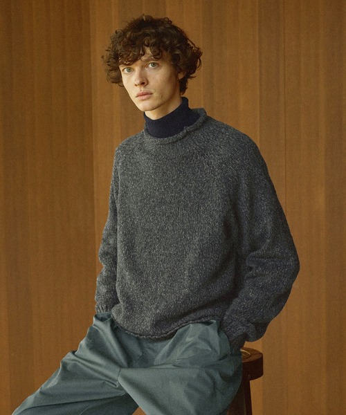 Bleme（ブレム）の「ミックスメランジロールネックニット（ニット/セーター・メンズ・ベージュ/カーキ/ブラック/チャコールグレー・S/L/XL/M）」の7枚目の写真