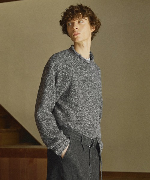 Bleme（ブレム）の「ミックスメランジロールネックニット（ニット/セーター・メンズ・ベージュ/カーキ/ブラック/チャコールグレー・S/L/XL/M）」の13枚目の写真