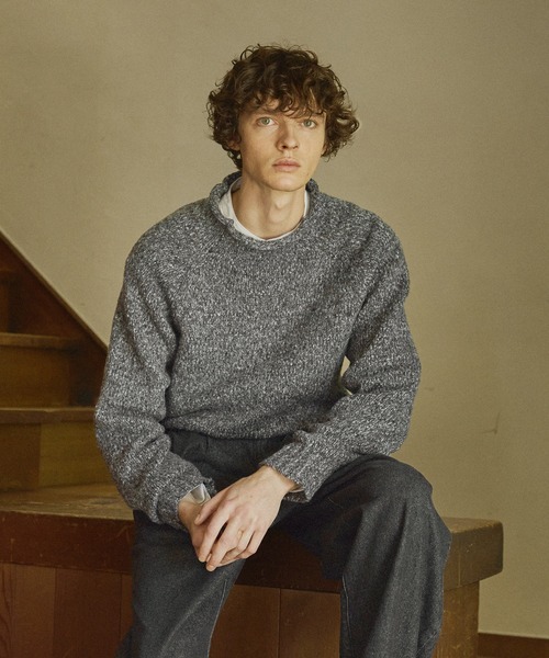 Bleme（ブレム）の「ミックスメランジロールネックニット（ニット/セーター・メンズ・ベージュ/カーキ/ブラック/チャコールグレー・S/L/XL/M）」の14枚目の写真