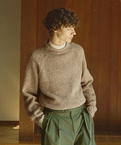 Bleme（ブレム）の「ミックスメランジロールネックニット（ニット/セーター・メンズ・ベージュ/カーキ/ブラック/チャコールグレー・S/L/XL/M）」の20枚目の写真