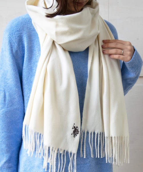 U.S. POLO ASSN.（ユーエスポロアッスン）の「【U.S. POLO ASSN.】 ユーエスポロアッスン　ロゴ刺繍　マフラー（マフラー・レディース・ブラック/レッド系その他/ネイビー/オフホワイト/グレー系その他/ブラウン系その他/ブラック系その他/ベージュ/ピンク/グリーン系その他/ブラウン・FREE）」の15枚目の写真