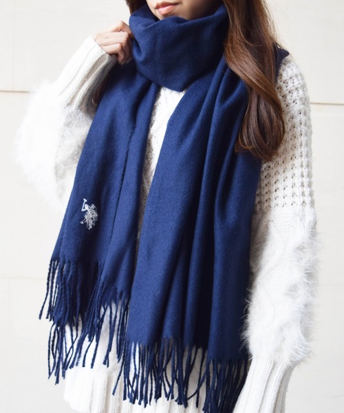 U.S. POLO ASSN.（ユーエスポロアッスン）の「【U.S. POLO ASSN.】 ユーエスポロアッスン　ロゴ刺繍　マフラー（マフラー・レディース・ブラック/レッド系その他/ネイビー/オフホワイト/グレー系その他/ブラウン系その他/ブラック系その他/ベージュ/ピンク/グリーン系その他/ブラウン・FREE）」の17枚目の写真