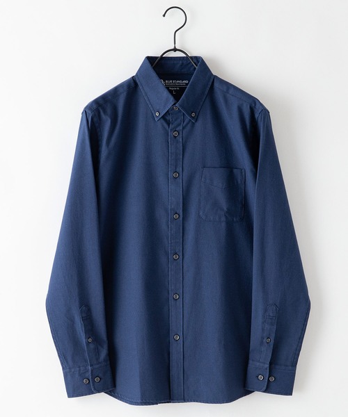 Blue Standard (ブルースタンダード)の「【BLUE STANDARD/ブルースタンダード】イージーケア 形態安定 速乾 ラクケア オックス ボタンダウンシャツ(シャツ/ブラウス・メンズ・ブルー系その他/スミクロ/ネイビー/ホワイト・SMALL/MEDIUM/LARGE/X-LARGE)」の8枚目の写真