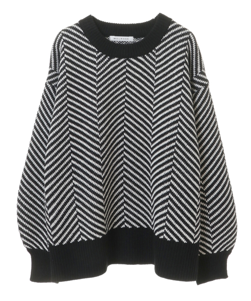 SOFFITTO（ソフィット）の「6Gヘリンボーン柄プルオーバーニット(取り扱い店舗限定)（ニット/セーター・レディース・ベージュ系その他/グリーン系その他/ブラック系その他・FREE）」の2枚目の写真