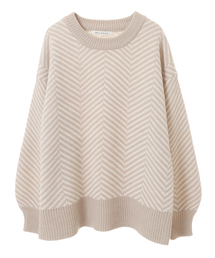 6Gヘリンボーン柄プルオーバーニット(取り扱い店舗限定)