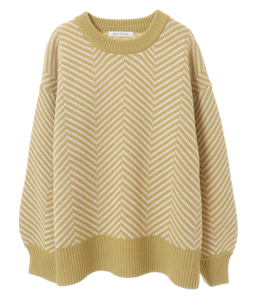 SOFFITTO（ソフィット）の「6Gヘリンボーン柄プルオーバーニット(取り扱い店舗限定)（ニット/セーター・レディース・ベージュ系その他/グリーン系その他/ブラック系その他・FREE）」の3枚目の写真