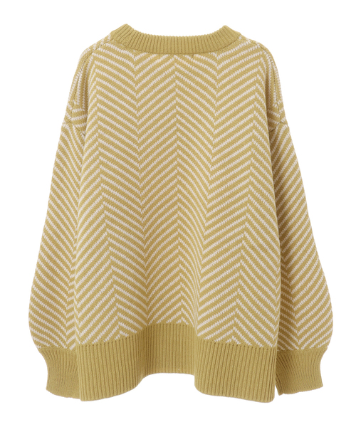 SOFFITTO（ソフィット）の「6Gヘリンボーン柄プルオーバーニット(取り扱い店舗限定)（ニット/セーター・レディース・ベージュ系その他/グリーン系その他/ブラック系その他・FREE）」の4枚目の写真