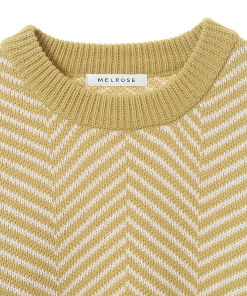 SOFFITTO（ソフィット）の「6Gヘリンボーン柄プルオーバーニット(取り扱い店舗限定)（ニット/セーター・レディース・ベージュ系その他/グリーン系その他/ブラック系その他・FREE）」の5枚目の写真