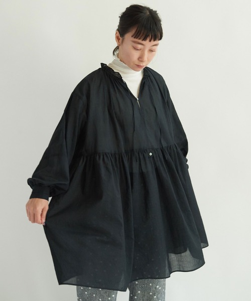 yuni（ユニ ）の「Recycle/Cotton/Nylon 2way peplum ブラウス