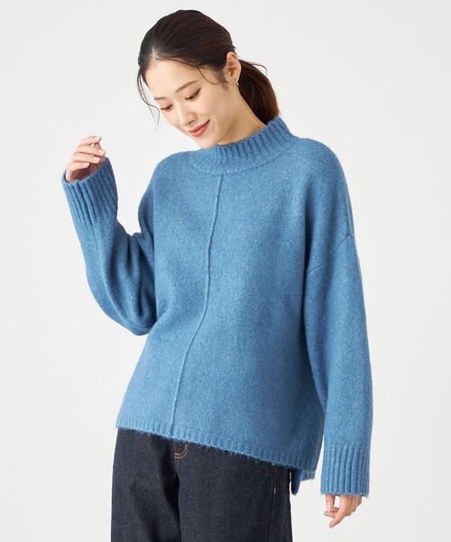 SHARE PARK(シェアパーク)の「スフレヤーンモックネックニット(ニット/セーター・レディース・ライトグレー系/ベージュ系/ブルー系・MEDIUM)」の5枚目の写真