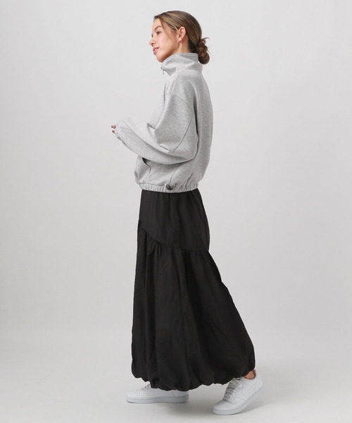 BAYFLOW(ベイフロー)の「ハーフZIPショートプルオーバー(スウェット・レディース・オレンジ/ダークブルー/ライトグレー/チャコール・FREE)」の6枚目の写真