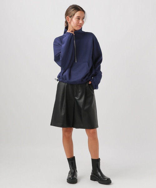 BAYFLOW(ベイフロー)の「ハーフZIPショートプルオーバー(スウェット・レディース・オレンジ/ダークブルー/ライトグレー/チャコール・FREE)」の21枚目の写真