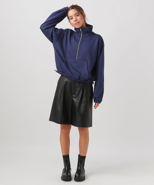 BAYFLOW(ベイフロー)の「ハーフZIPショートプルオーバー(スウェット・レディース・オレンジ/ダークブルー/ライトグレー/チャコール・FREE)」の22枚目の写真