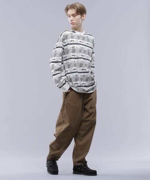 MANASTASH（マナスタッシュ）の「MANASTASH/マナスタッシュ/MTN STRIPE L/S TEE/マウンテンストライプロングスリーブTシャツ（Tシャツ/カットソー・メンズ・ブラック/レッド・XL/M/L/S）」の19枚目の写真