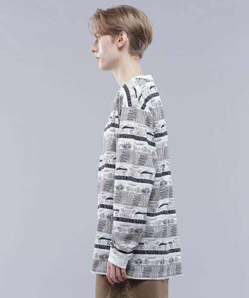 MANASTASH（マナスタッシュ）の「MANASTASH/マナスタッシュ/MTN STRIPE L/S TEE/マウンテンストライプロングスリーブTシャツ（Tシャツ/カットソー・メンズ・ブラック/レッド・XL/M/L/S）」の18枚目の写真