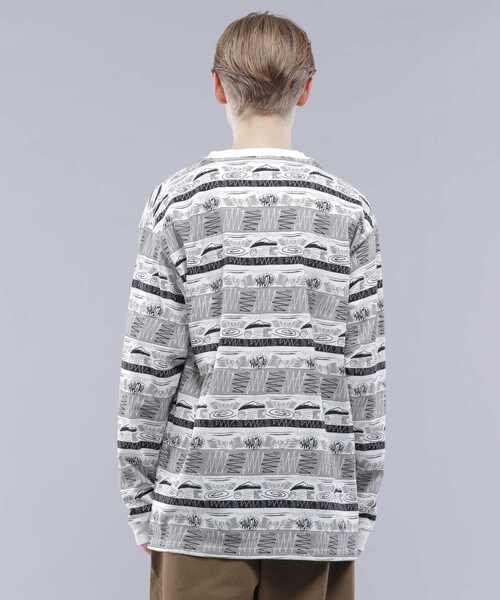 MANASTASH（マナスタッシュ）の「MANASTASH/マナスタッシュ/MTN STRIPE L/S TEE/マウンテンストライプロングスリーブTシャツ（Tシャツ/カットソー・メンズ・ブラック/レッド・XL/M/L/S）」の17枚目の写真