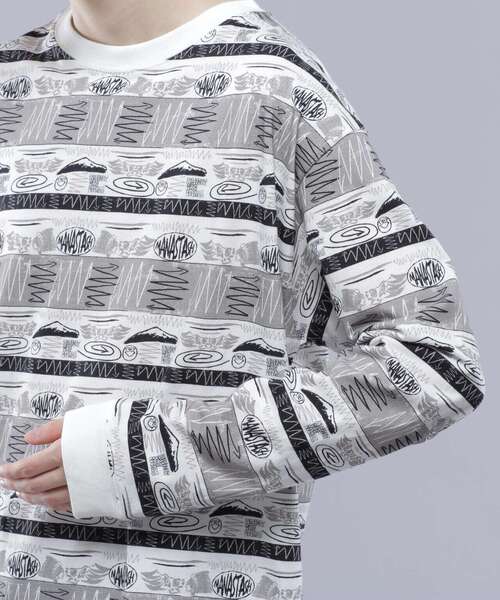 MANASTASH（マナスタッシュ）の「MANASTASH/マナスタッシュ/MTN STRIPE L/S TEE/マウンテンストライプロングスリーブTシャツ（Tシャツ/カットソー・メンズ・ブラック/レッド・XL/M/L/S）」の15枚目の写真
