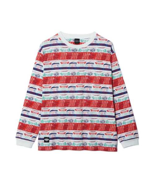 MANASTASH（マナスタッシュ）の「MANASTASH/マナスタッシュ/MTN STRIPE L/S TEE/マウンテンストライプロングスリーブTシャツ（Tシャツ/カットソー・メンズ・ブラック/レッド・XL/M/L/S）」の13枚目の写真