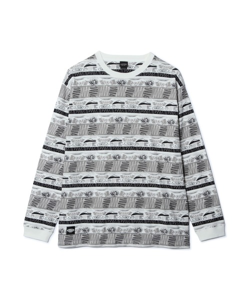 MANASTASH（マナスタッシュ）の「MANASTASH/マナスタッシュ/MTN STRIPE L/S TEE/マウンテンストライプロングスリーブTシャツ（Tシャツ/カットソー・メンズ・ブラック/レッド・XL/M/L/S）」の2枚目の写真