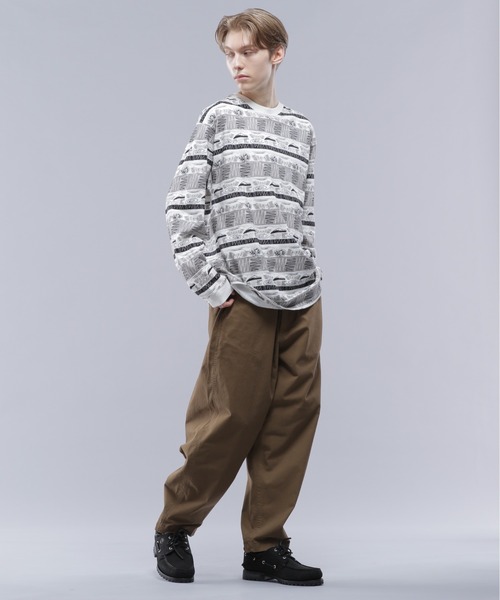 MANASTASH（マナスタッシュ）の「MANASTASH/マナスタッシュ/MTN STRIPE L/S TEE/マウンテンストライプロングスリーブTシャツ（Tシャツ/カットソー・メンズ・ブラック/レッド・XL/M/L/S）」の3枚目の写真