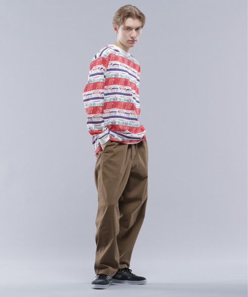 MANASTASH（マナスタッシュ）の「MANASTASH/マナスタッシュ/MTN STRIPE L/S TEE/マウンテンストライプロングスリーブTシャツ（Tシャツ/カットソー・メンズ・ブラック/レッド・XL/M/L/S）」の9枚目の写真