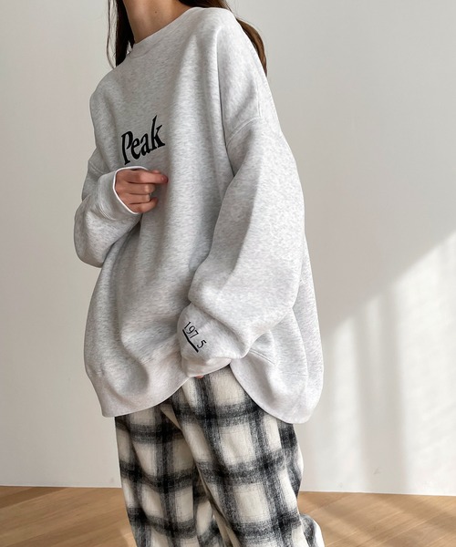 CANAL JEAN（キャナルジーン）の「1975 TOKYO　Peak起毛トレーナー（スウェット・レディース・ブラック/アッシュ/セージグリーン・LARGE/X-LARGE）」の7枚目の写真