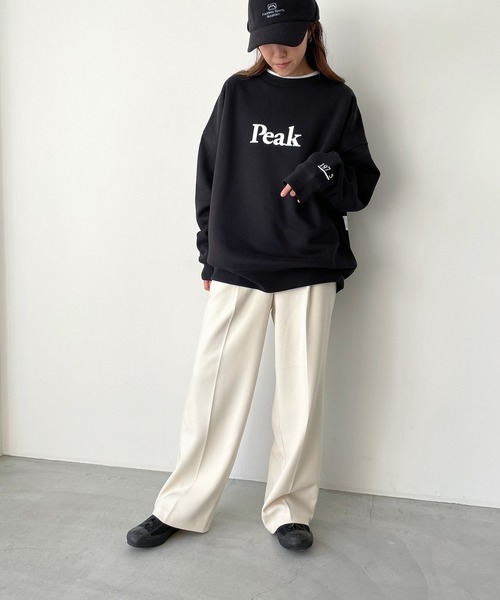 CANAL JEAN（キャナルジーン）の「1975 TOKYO　Peak起毛トレーナー（スウェット・レディース・ブラック/アッシュ/セージグリーン・LARGE/X-LARGE）」の6枚目の写真
