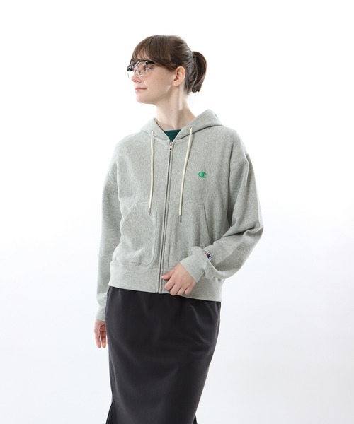 Champion(チャンピオン)の「【Champion/チャンピオン】レディース ジップフーデッドスウェットシャツ(パーカー・レディース・オレンジ系その他2/ダークグリーン系/オートミール/ターコイズブルー/グレー/ブラック系その他・LARGE/MEDIUM)」の3枚目の写真
