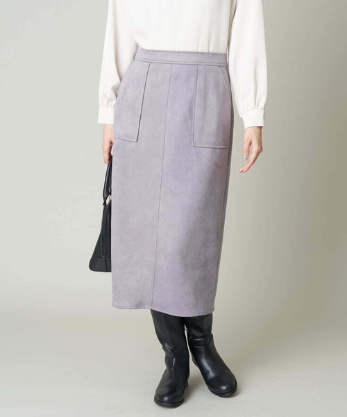 a.v.v(アーヴェヴェ)の「スエードタッチナロースカート(スカート・レディース・チャコールグレー/ライトピンク・38/36/40/42/34)」の9枚目の写真