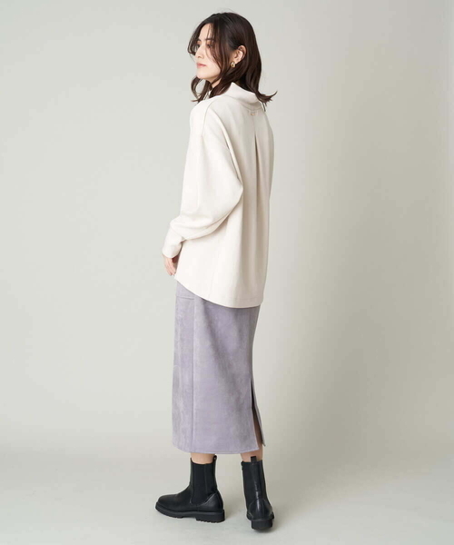 a.v.v(アーヴェヴェ)の「スエードタッチナロースカート(スカート・レディース・チャコールグレー/ライトピンク・38/36/40/42/34)」の15枚目の写真