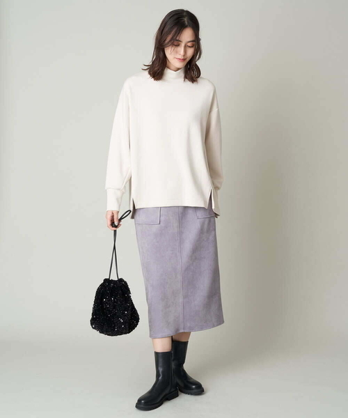 a.v.v(アーヴェヴェ)の「スエードタッチナロースカート(スカート・レディース・チャコールグレー/ライトピンク・38/36/40/42/34)」の16枚目の写真