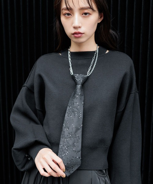 HARE(ハレ)の「ネクタイネックレス(HARE)(ネクタイ・レディース・ブラック系その他/ブラック系その他2/ブラック系その他3/ブラック系その他4/パープル/ドット/ブルー・FREE)」の22枚目の写真