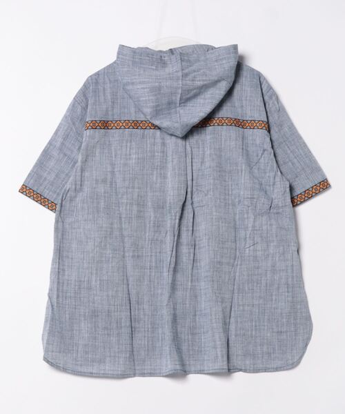 KRIFF MAYER Lady's Collection（クリフメイヤーレディースコレクション）の「チロリアン半袖シャツパーカー（シャツ/ブラウス・レディース・イエロー/ネイビー/カラフル/サックスブルー/オフホワイト・MEDIUM/LARGE）」の6枚目の写真