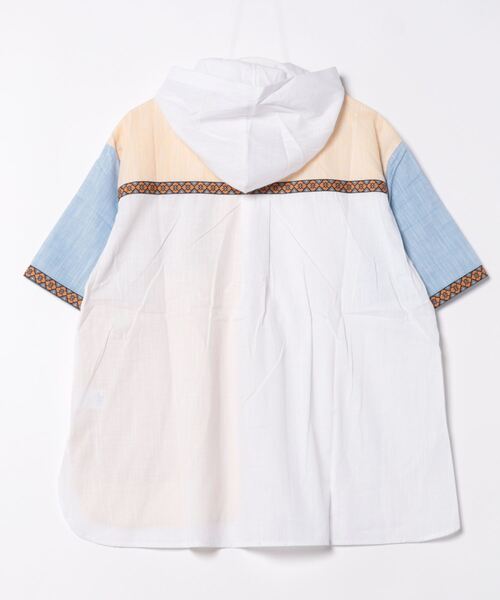 KRIFF MAYER Lady's Collection（クリフメイヤーレディースコレクション）の「チロリアン半袖シャツパーカー（シャツ/ブラウス・レディース・イエロー/ネイビー/カラフル/サックスブルー/オフホワイト・MEDIUM/LARGE）」の7枚目の写真