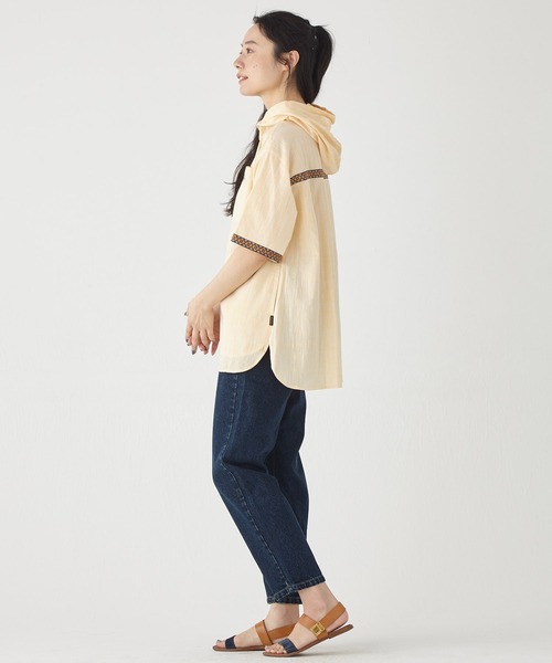 KRIFF MAYER Lady's Collection（クリフメイヤーレディースコレクション）の「チロリアン半袖シャツパーカー（シャツ/ブラウス・レディース・イエロー/ネイビー/カラフル/サックスブルー/オフホワイト・MEDIUM/LARGE）」の10枚目の写真