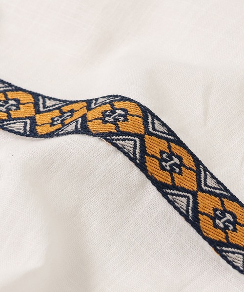 KRIFF MAYER Lady's Collection（クリフメイヤーレディースコレクション）の「チロリアン半袖シャツパーカー（シャツ/ブラウス・レディース・イエロー/ネイビー/カラフル/サックスブルー/オフホワイト・MEDIUM/LARGE）」の22枚目の写真