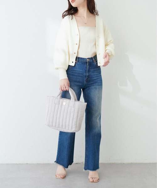 natural couture(ナチュラルクチュール)の「プチプラハトメバー釦カーデ(カーディガン/ボレロ・レディース・サックスブルー/アイボリー/ライトグレー/ラベンダー/グレイッシュベージュ/ブラック/チャコールグレー/ボルドー・FREE)」の12枚目の写真