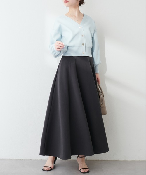 natural couture(ナチュラルクチュール)の「プチプラハトメバー釦カーデ(カーディガン/ボレロ・レディース・サックスブルー/アイボリー/ライトグレー/ラベンダー/グレイッシュベージュ/ブラック/チャコールグレー/ボルドー・FREE)」の20枚目の写真