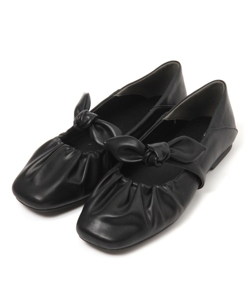 niko and...（ニコアンド）の「オリジナルリボンギャザーパンプス（パンプス・レディース・アイボリー/ブラック/ゴールド・LARGE/MEDIUM）」の2枚目の写真