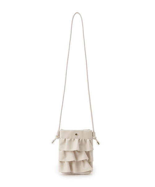 SHOO・LA・RUE（シューラルー）の「◆大きめフリルが女性らしい　大人のフリルショルダーバッグ（ショルダーバッグ・レディース・ブラック/アイボリー/イエロー/シルバー・00）」の2枚目の写真