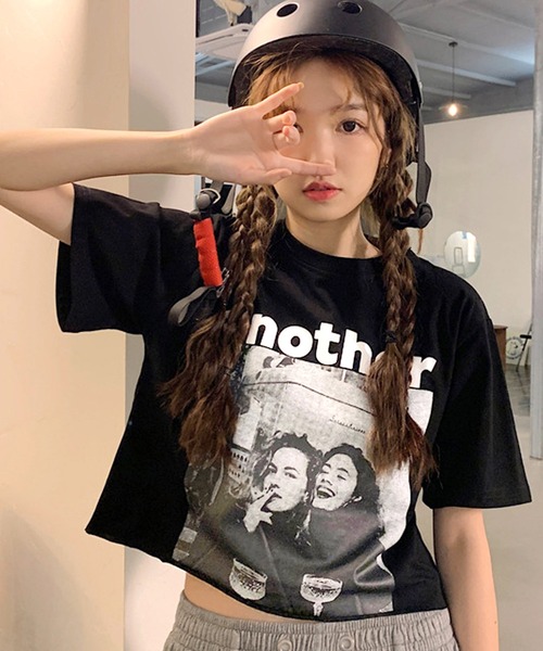 ALTROSE（アルトローズ）の「Ｔシャツ アナザー ショート丈 半袖 ヴィンテージ（Tシャツ/カットソー・レディース・グレー/ホワイト/ブラック・FREE）」の15枚目の写真