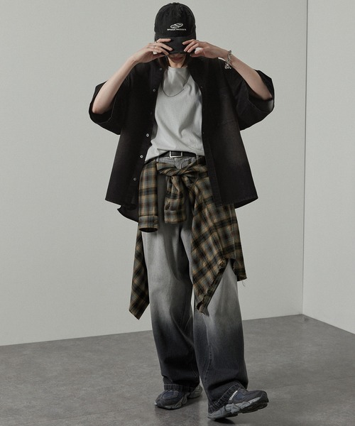 Alfred Alex(アルフレッドアレックス)の「【Alfred Alex】オーバーサイズヴィンテージメイクデニムシャツ(シャツ/ブラウス・メンズ・ブラック系/グレー/チャコール/ライトグレー/インディゴブルー/ブルー/ライトグレー系・M/L/S)」の13枚目の写真