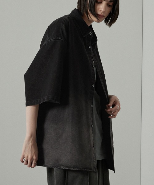 Alfred Alex(アルフレッドアレックス)の「【Alfred Alex】オーバーサイズヴィンテージメイクデニムシャツ(シャツ/ブラウス・メンズ・ブラック系/グレー/チャコール/ライトグレー/インディゴブルー/ブルー/ライトグレー系・M/L/S)」の18枚目の写真